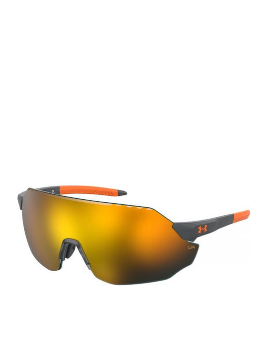 Under Armour Unisex Sunglasses with Gray Plastic Frame and Red Mirror Lens UA Halftime/F 2M8/50