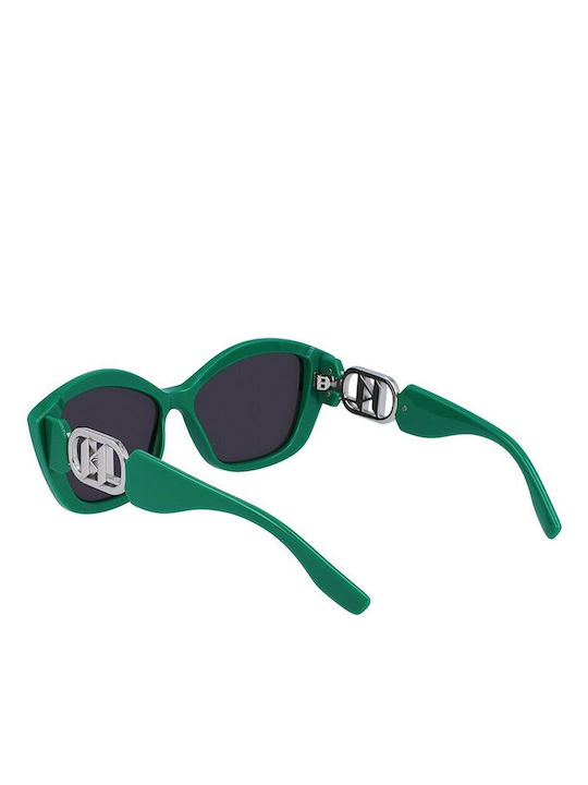 Karl Lagerfeld Women's Sunglasses with Green Plastic Frame and Gray Lens KL6102S-300
