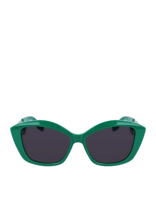 Karl Lagerfeld Women's Sunglasses with Green Plastic Frame and Gray Lens KL6102S-300