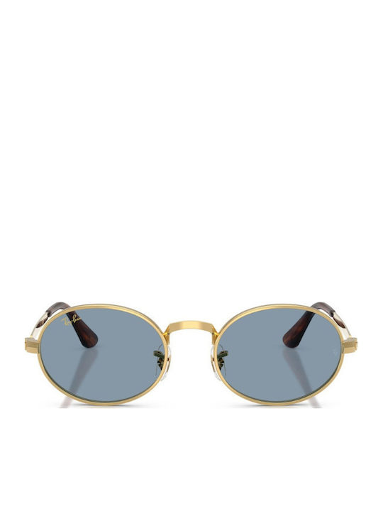 Ray Ban Unisex Sunglasses with Gold Metallic Frame and Gold Lens