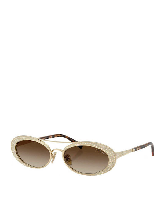 Vogue Women's Sunglasses with Gold Metal Frame and Brown Gradient Lens VO4348SB 848/13
