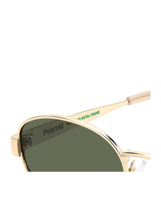 Polaroid Unisex Γυαλιά Ηλίου με Ροζ Χρυσό Μεταλλικό Σκελετό και Πράσινο Φακό PLD6254/S/X 000/UC