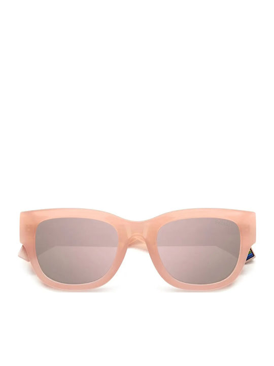 Polaroid Women's Sunglasses with Pink Plastic Frame and Pink Mirror Lens pld6213/s/x 35J/JQ
