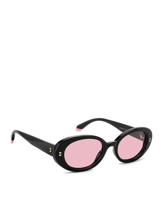 Polaroid Unisex Sunglasses With Black Horn-Rimmed Frame And Black Lens PLD6253/S/X QFU/0F