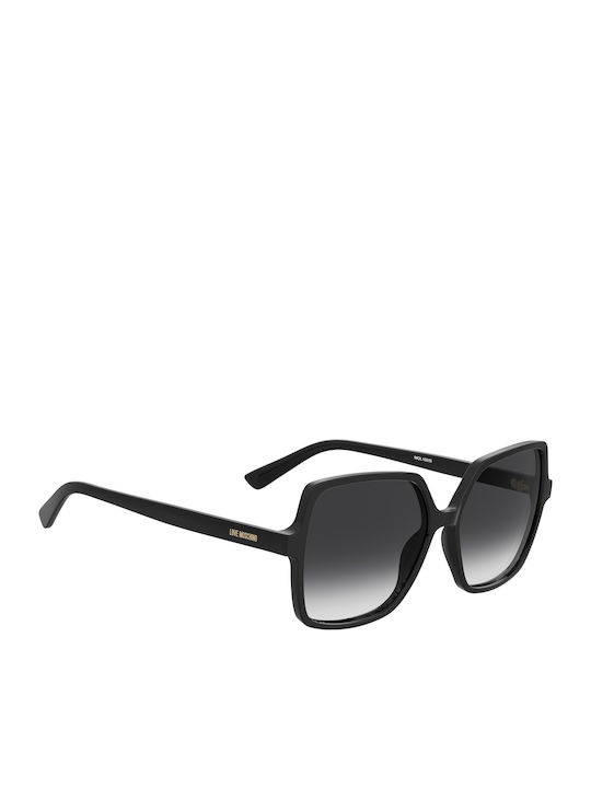 Moschino Unisex Sunglasses with Black Horn-Rimmed Frame and Black Lens MOL102/S 807/9O