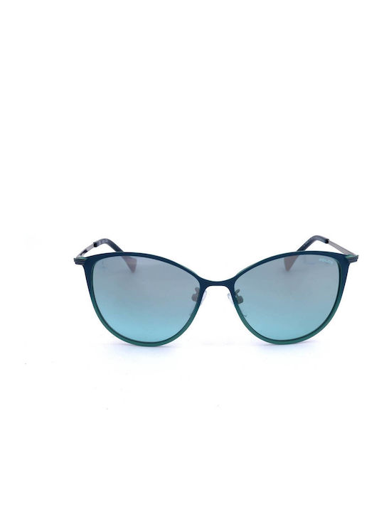 Police Rival 10 Women's Sunglasses with Blue Frame and Turquoise Lens SPL190 KB1X
