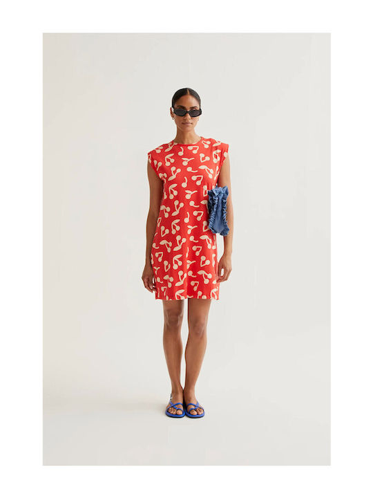 Summer Mini Dress Burgundy Red