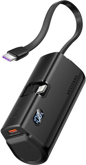 Vention FHRB0 Power Bank 4800mAh 22.5W with USB-C Port Black