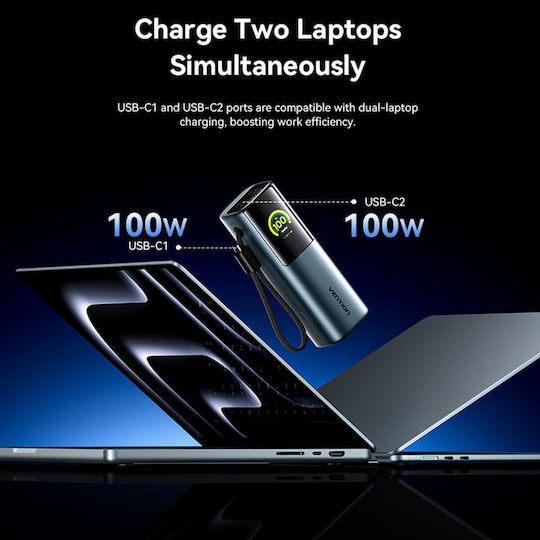Vention Powerhive 27000mAh 200W with USB-A Port and USB-C Port Black