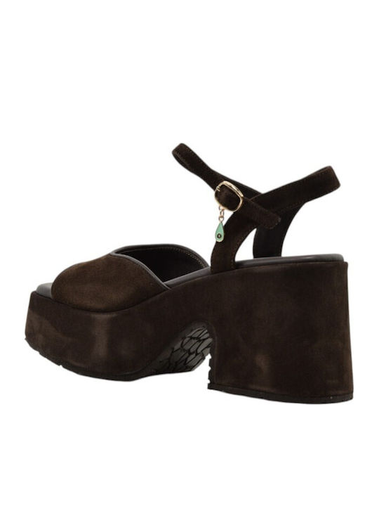 Damen Sandalen Braun Leder E804- Braun