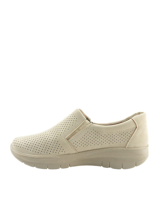 Women's Loafers In Beige Colour