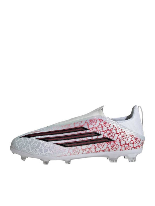 F50 League FG/MG Kids Soccer Cleats with Molded Studs Silver