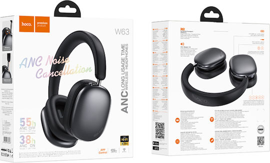 Hoco W63 Безжични / Жични Over Ear Слушалки Черни