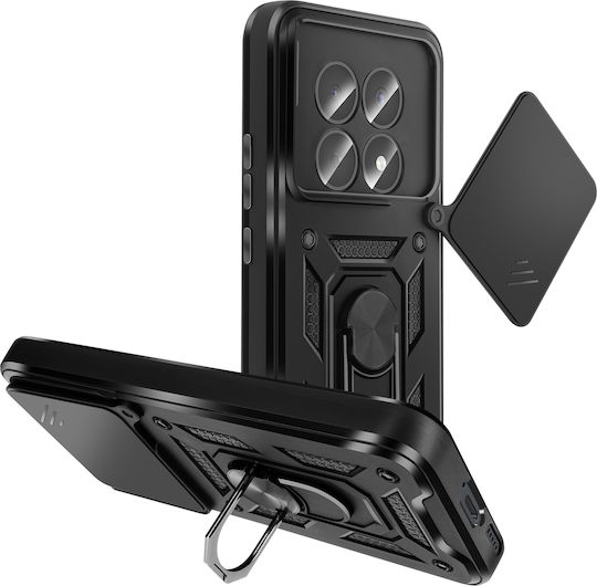 Avizar Case Redmi Note 15 5g Swiveling Camera Cover Ring Stand Black