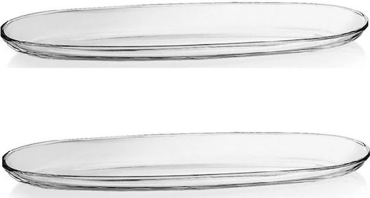 Vidivi Fenice Platou Decorativ Oval Din Sticlă Albă 50x16cm Vidivi Fenice Platou Decorativ Oval Din Sticlă Albă 50x16cm