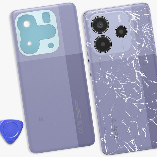 Clappio Ersatzabdeckung Für Redmi Note 14 5G Integrierter Kleber Lila