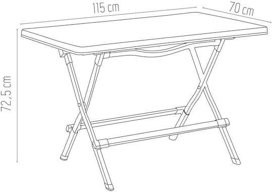 Masă Pliabilă 115x70x72,5 Albastră Masă Pliabilă 115x70x72,5 Albastră