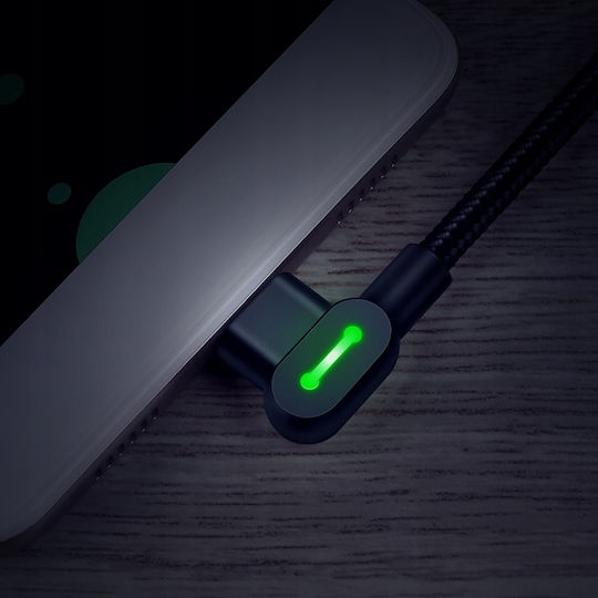 Mcdodo 90° Angled Usb-c Cable Fast Charging Reversible Usb Type-c Led 0.5m