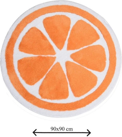 Lenjerii Deosebite Πατάκι Μπάνιου Στρογγυλό Orange 90x90εκ.