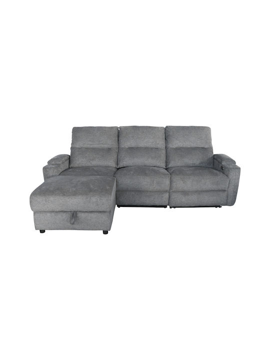 Synthia Ecksofa mit Linker Ecke & Stauraum Grau 246x159x97cm