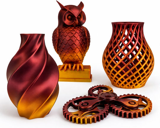 Filament Silk PLA Pentru Imprimantă 3D Profesional Lab 1 Kg 1.75 Mm Tricolor Roșu Galben Albastru