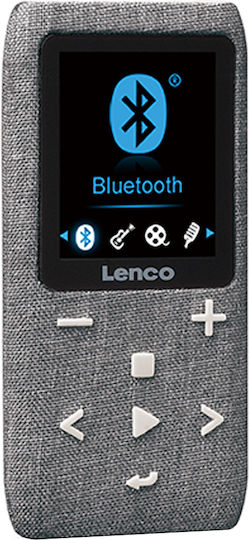 Lenco Mp3 Mp4 Player 8gb Extensibil Ecran Lcd 1.8" Bluetooth Căști Incluse Gri Antracit