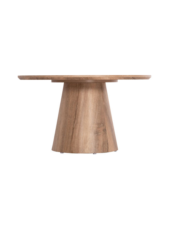 Round Central Coffee Table Karan Wooden Natural Colour W80xL80xH45cm