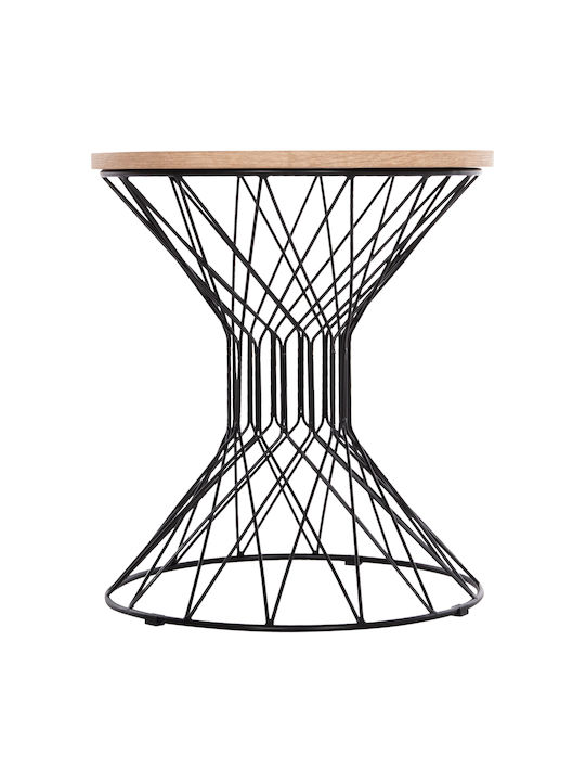 Round Side Coffee Table Keon Wooden Sonoma W45xL45xH50cm