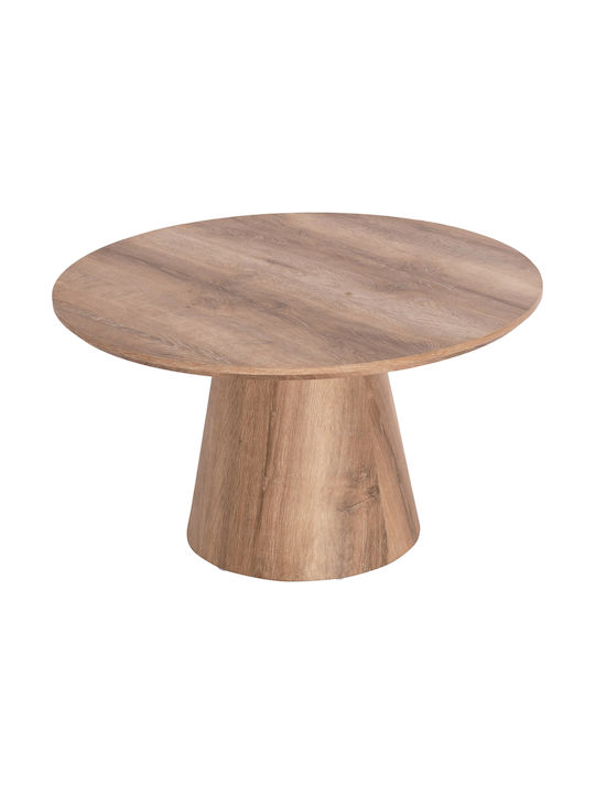 Round Central Coffee Table Karan Wooden Natural Colour W80xL80xH45cm