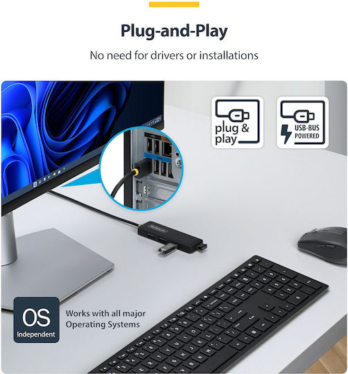 StarTech Hub 4 Porturi cu conexiune USB-A