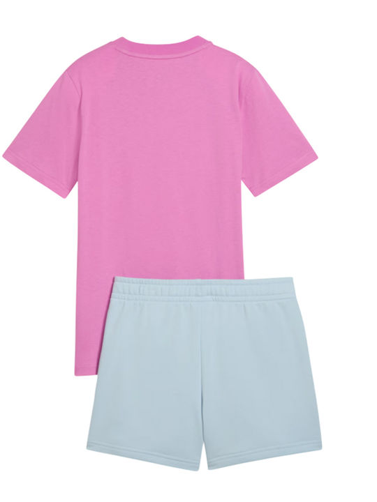 Kids Set with Shorts Summer 2pcs Pink Ess No.1 Logo