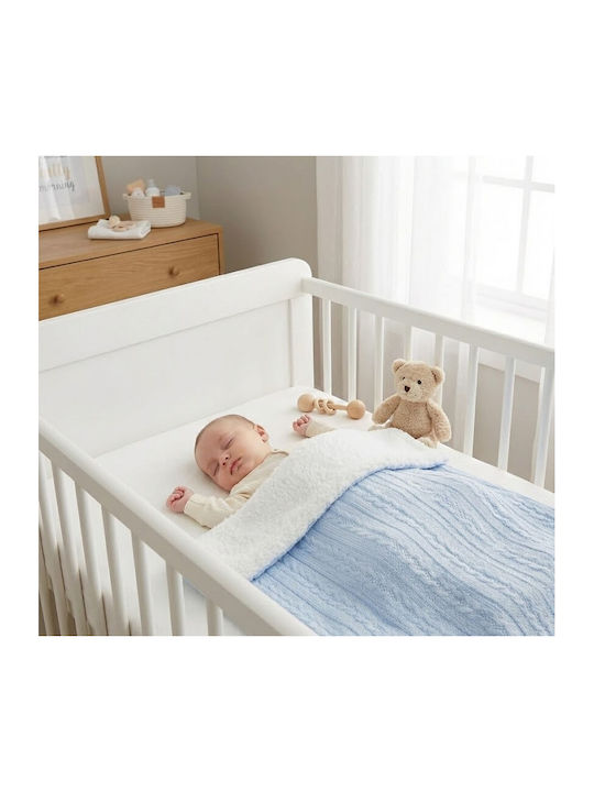 Soft Touch Куверта За Детски Пеленки Плетена Бяла Бяла И Синя 75x90см