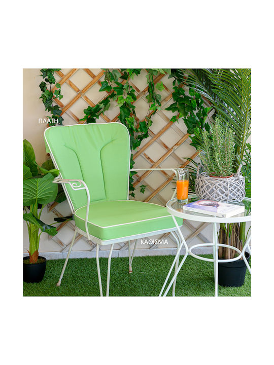 Fer-Forge Be Comfy Bice Green 604 Chair Cushion with Backrest 53 X 47 X 3