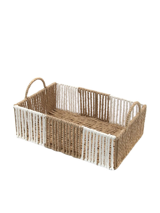 TnS Καλάθι Απλύτων Ψάθινο 35x24x11cm Καφέ