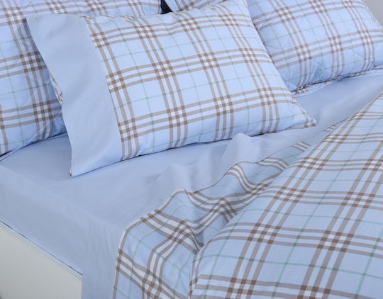 Silk Fashion Κουβερλί Υπέρδιπλο Βαμβακερό Σιέλ 220x240cm