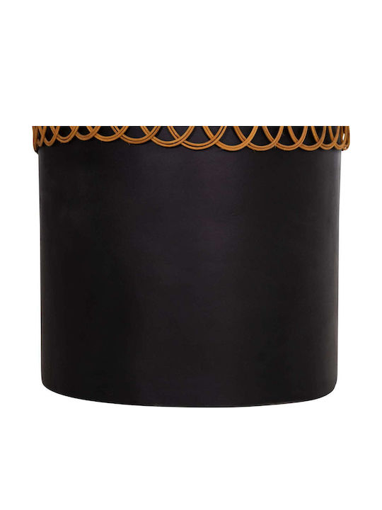 Round Table Dining Room from Cement Black Velvet-Black Metal 60x60x76cm