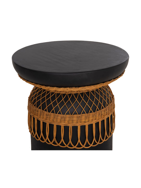 Prilep Round Table Dining Room from Cement Black Velvet-Black Metal 60x60x76cm