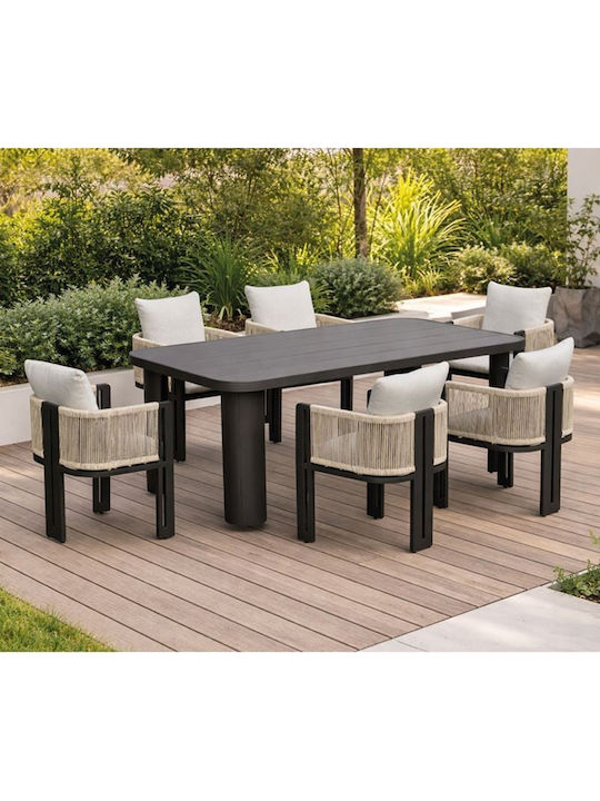 Garten- und Outdoor-Möbelsets Dining 7 Stück Anthrazit E6753,1