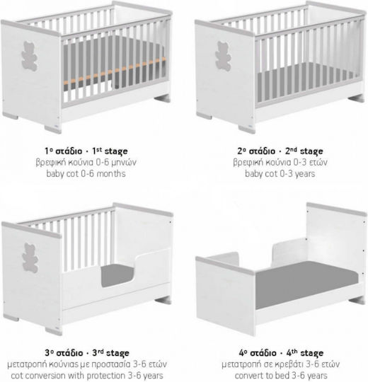 Casababy Smart Baby Furniture Set with Bed and Nursery Drawer White / Gray