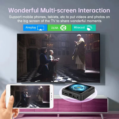 TV Box Q19 8K UHD With Wi-Fi 4GB RAM And 32GB Storage With Android 14.0 Operating System And Google Assistant