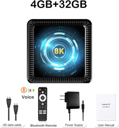 TV Box Q19 8K UHD With Wi-Fi 4GB RAM And 32GB Storage With Android 14.0 Operating System And Google Assistant