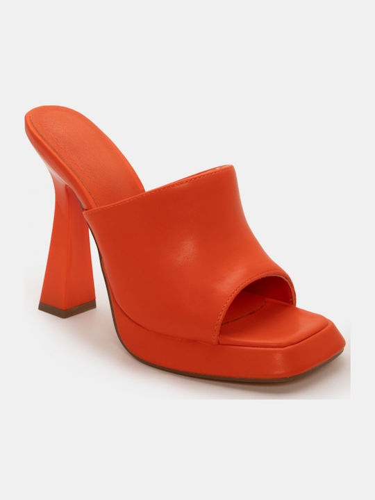 Flat Mules In Orange Colour