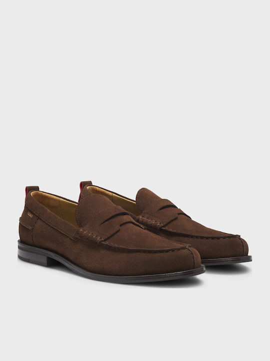 Hugo Lysander Mocasini Barbati Loafers Din Piele Întoarsă În Culoare Maro Hugo Lysander Mocasini Barbati Loafers Din Piele Întoarsă În Culoare Maro