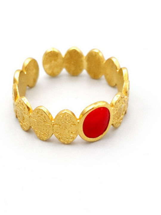 Eluna Women's Ring with Stones from Gold Plated Steel