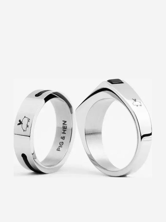 Pig & Hen Damentagerring aus Stahl