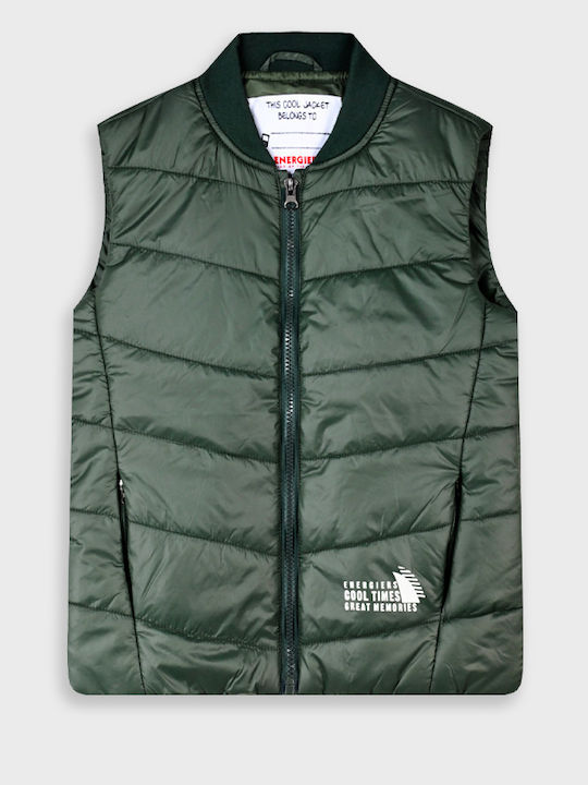 Kids Casual Sleeveless Jacket Black