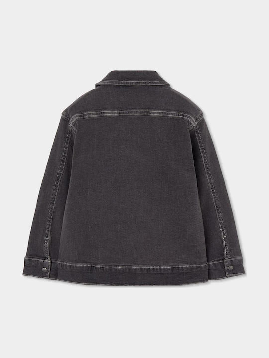 Kids Denim Jacket with Hood Grey