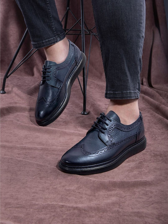 Leder Herren Freizeitschuhe Blau