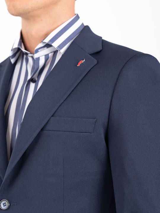 Ανδρικό Σακάκι με Στενή Εφαρμογή Navy Blue