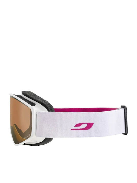 Julbo Μάσκα Σκι & Snowboard Παιδική Λευκή με Φακό σε Ροζ Χρώμα